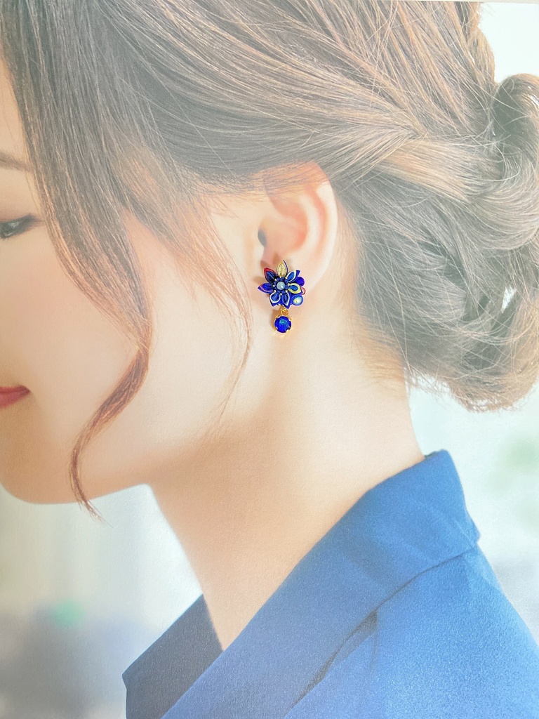 刀剣男士イメージ つまみ細工 小さなお花ピアス/イヤリング (改) 其の壱