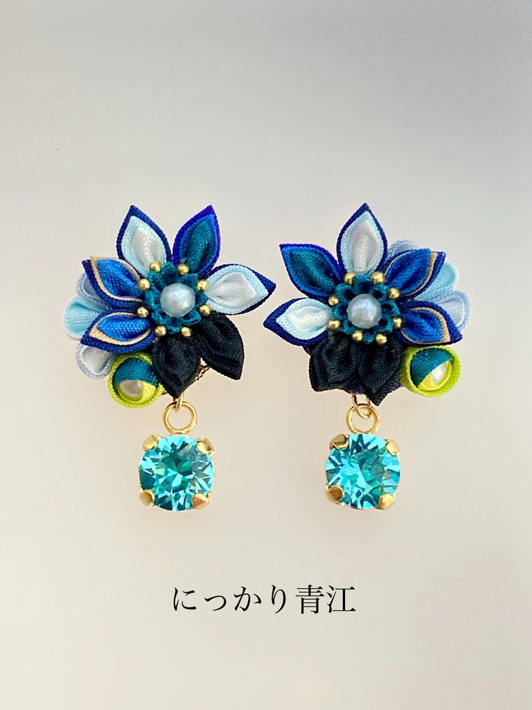 刀剣男士イメージ つまみ細工 小さなお花ピアス/イヤリング (改) 其の壱