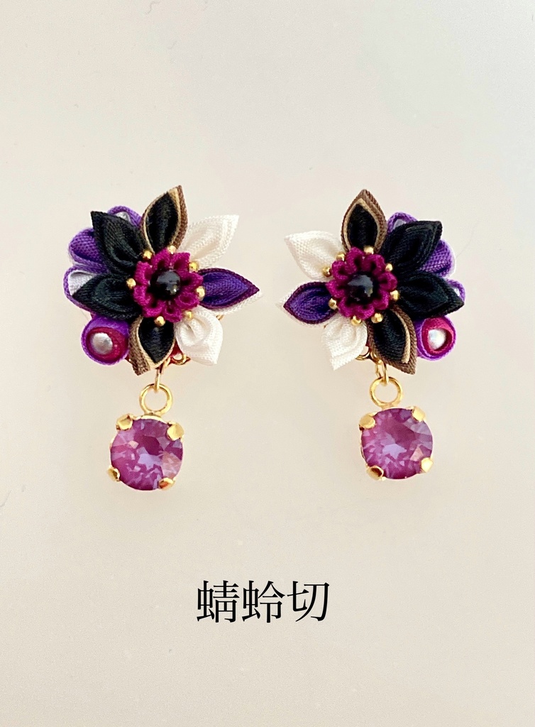 刀剣男士イメージ つまみ細工 小さなお花ピアス/イヤリング (改) 其の壱