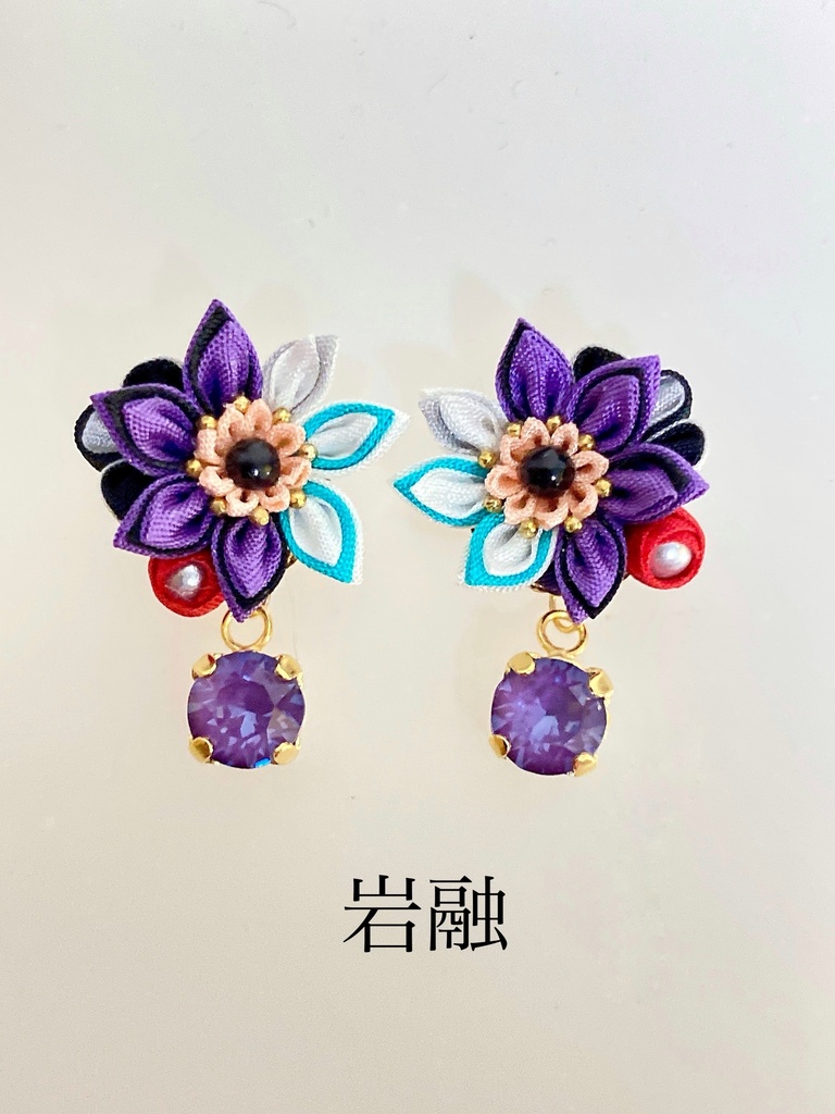 刀剣男士イメージ つまみ細工 小さなお花ピアス/イヤリング (改) 其の壱