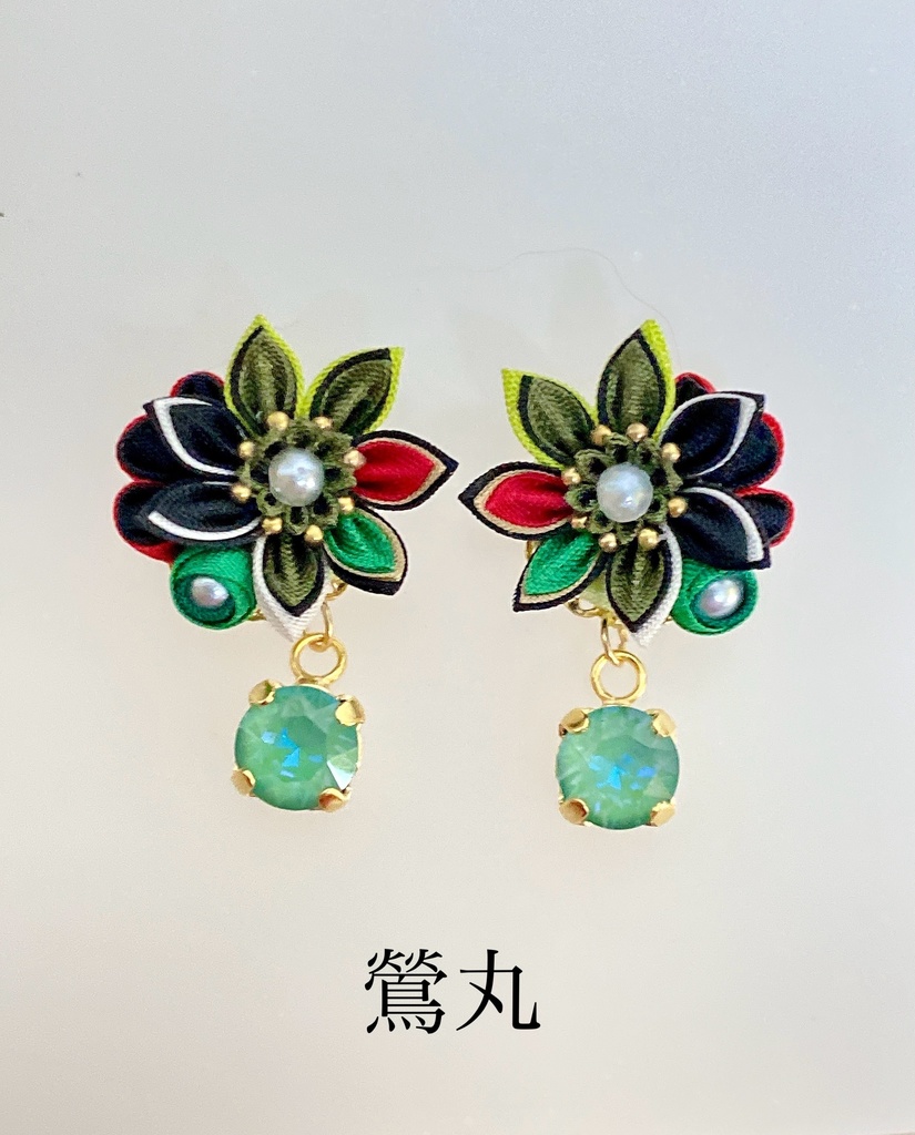 刀剣男士イメージ つまみ細工 小さなお花ピアス/イヤリング (改) 其の弐