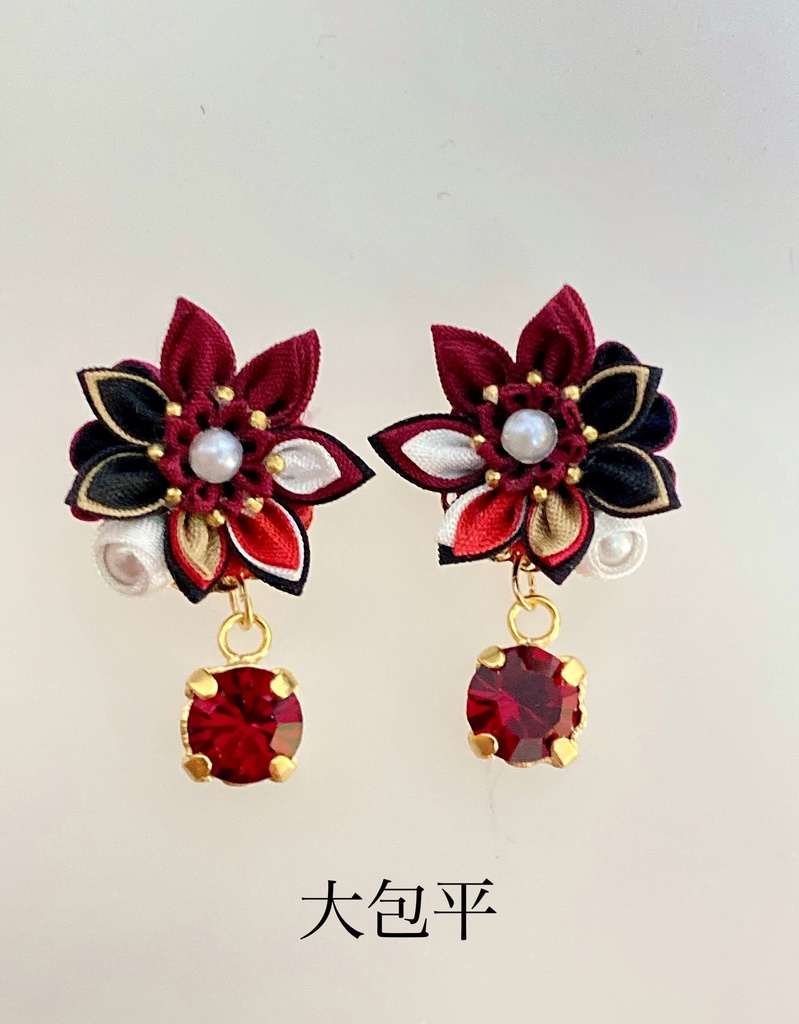 刀剣男士イメージ つまみ細工 小さなお花ピアス/イヤリング (改) 其の弐