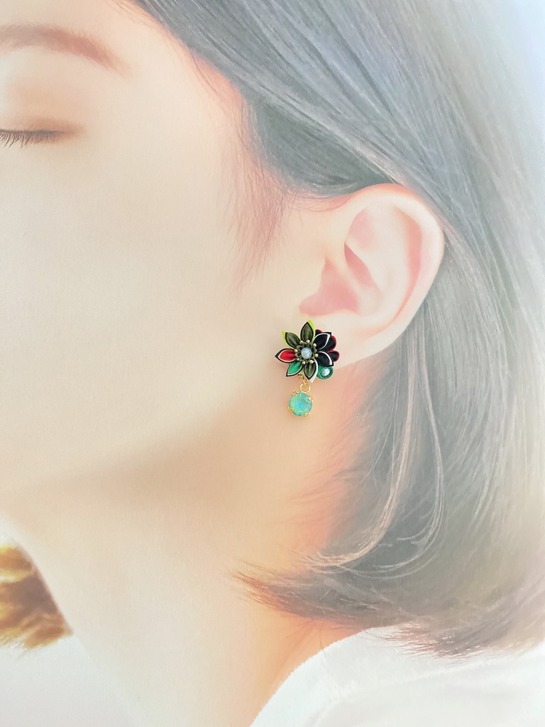 刀剣男士イメージ つまみ細工 小さなお花ピアス/イヤリング (改) 其の弐