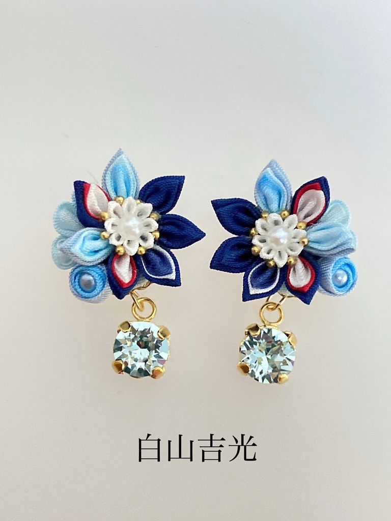 刀剣男士イメージ つまみ細工 小さなお花ピアス/イヤリング (改) 其の弐