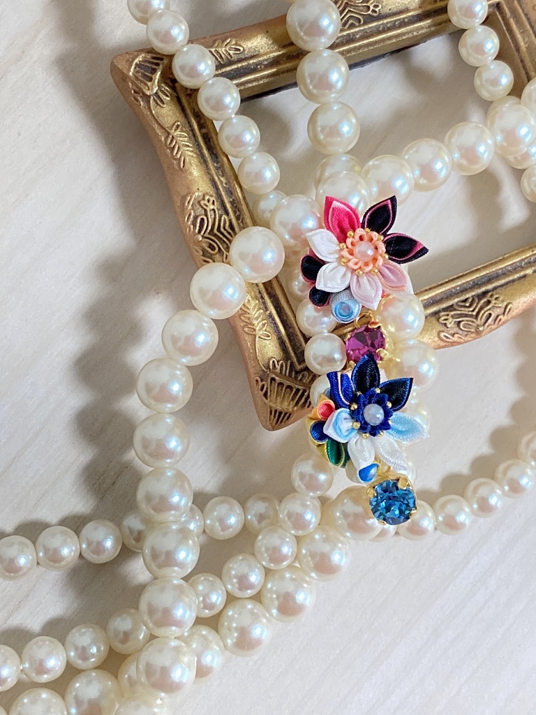 刀剣男士イメージ つまみ細工 小さなお花ピアス/イヤリング (改) 其の弐