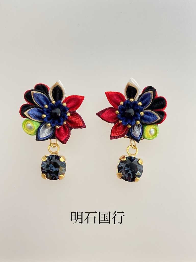 刀剣男士イメージ つまみ細工 小さなお花ピアス/イヤリング (改) 其の弐