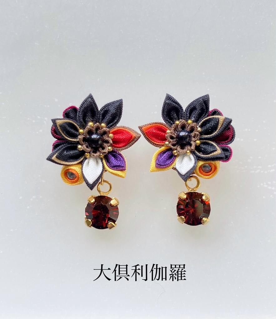 刀剣男士イメージ つまみ細工 小さなお花ピアス/イヤリング (改) 其の肆