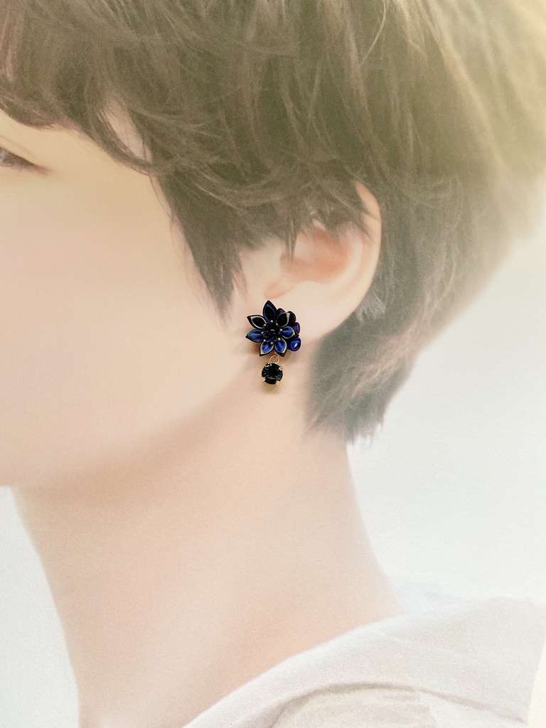 刀剣男士イメージ つまみ細工 小さなお花ピアス/イヤリング (改) 其の肆