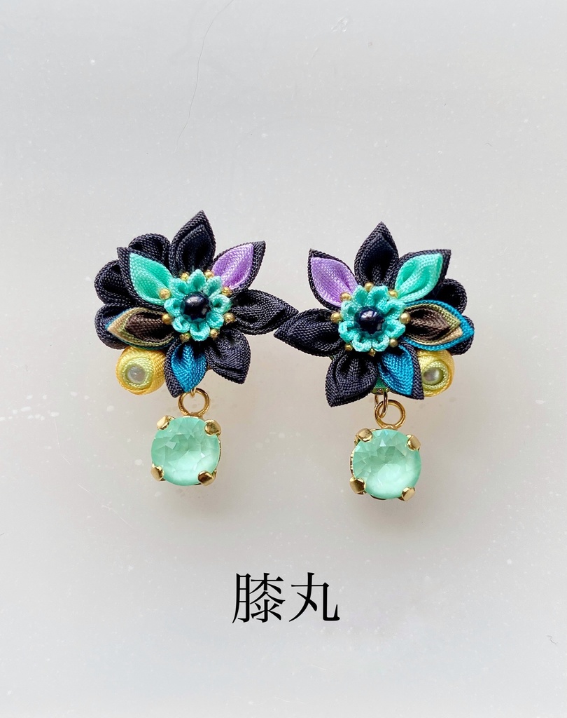 刀剣男士イメージ つまみ細工 小さなお花ピアス/イヤリング (改) 其の肆