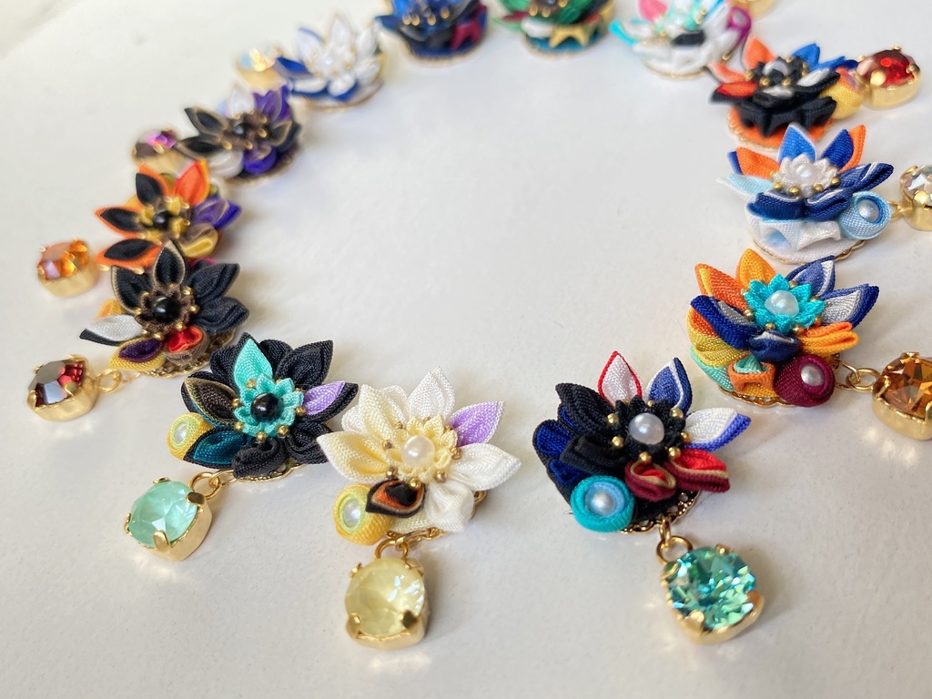 刀剣男士イメージ つまみ細工 小さなお花ピアス/イヤリング (改) 其の肆