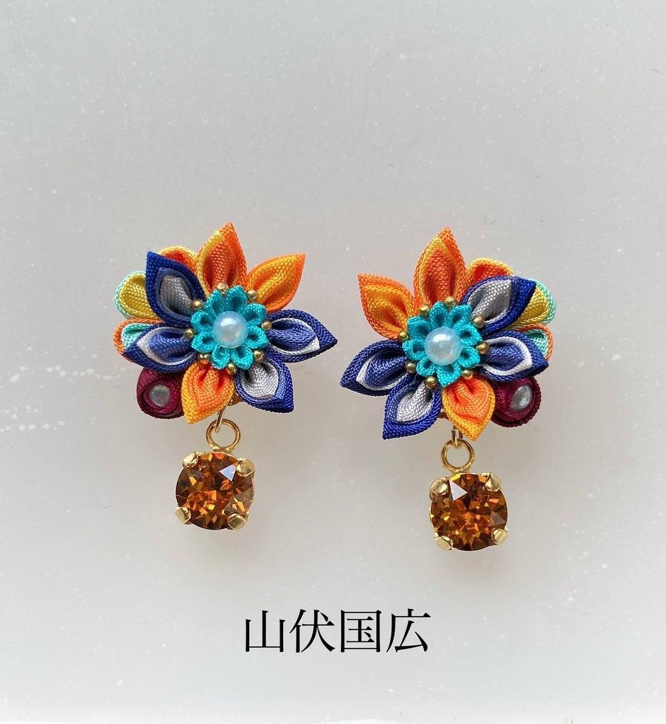 刀剣男士イメージ つまみ細工 小さなお花ピアス/イヤリング (改) 其の肆