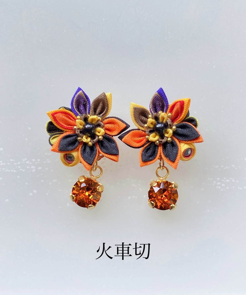 刀剣男士イメージ つまみ細工 小さなお花ピアス/イヤリング (改) 其の肆