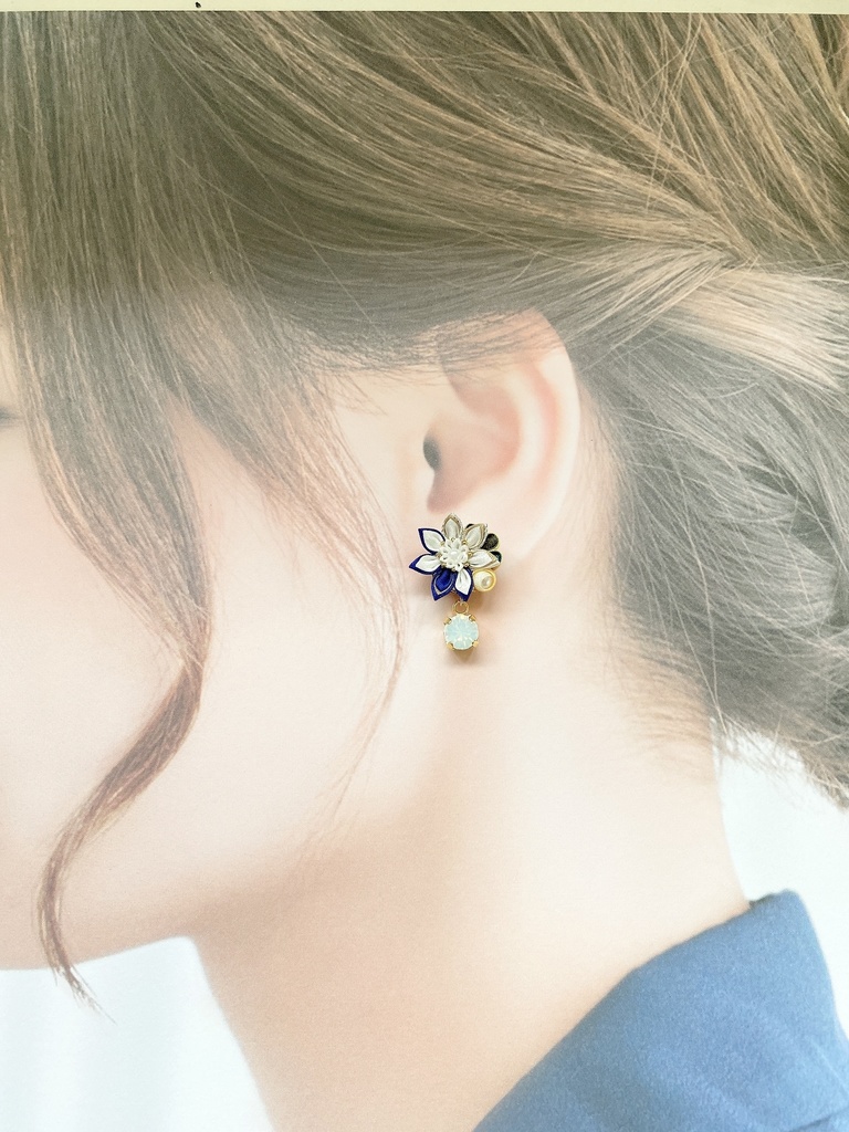 刀剣男士イメージ つまみ細工 小さなお花ピアス/イヤリング (改) 其の肆