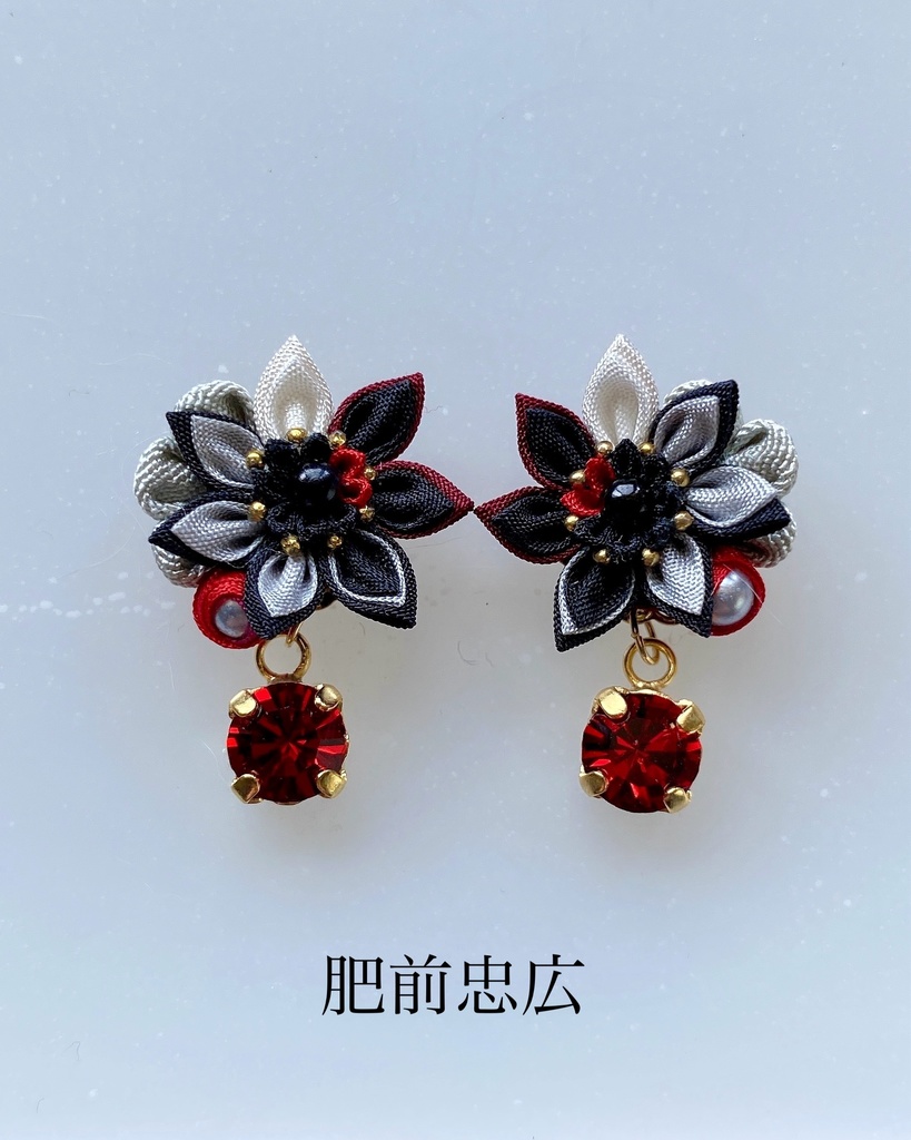 刀剣男士イメージ つまみ細工 小さなお花ピアス/イヤリング (改) 其の伍