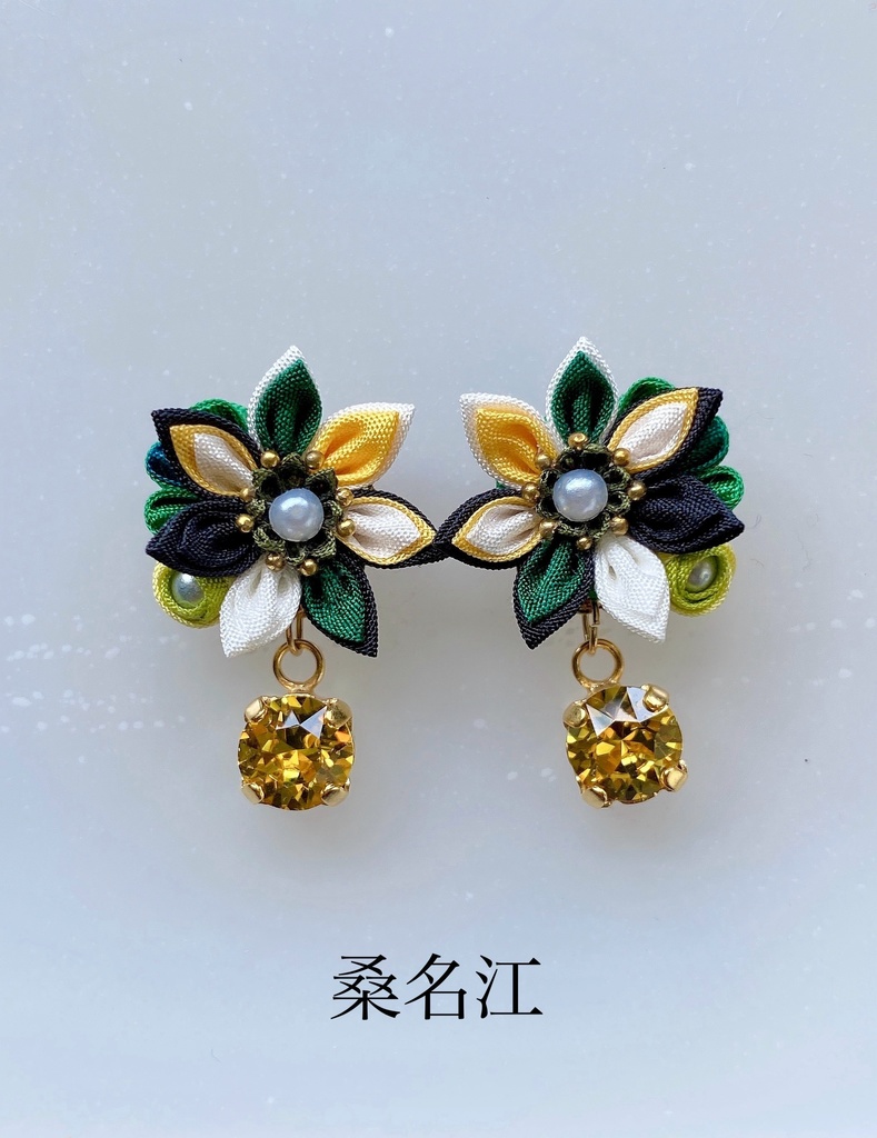 刀剣男士イメージ つまみ細工 小さなお花ピアス/イヤリング (改) 其の伍