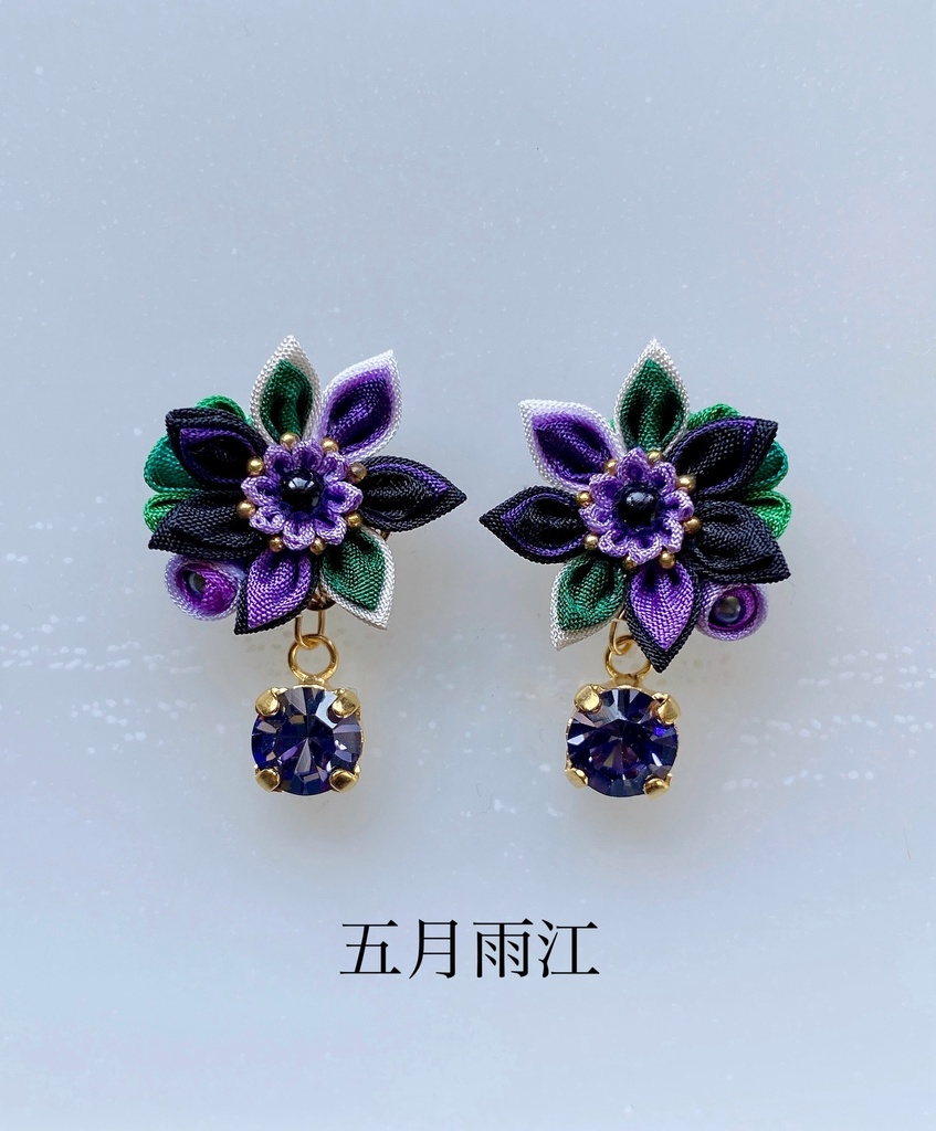 刀剣男士イメージ つまみ細工 小さなお花ピアス/イヤリング (改) 其の伍