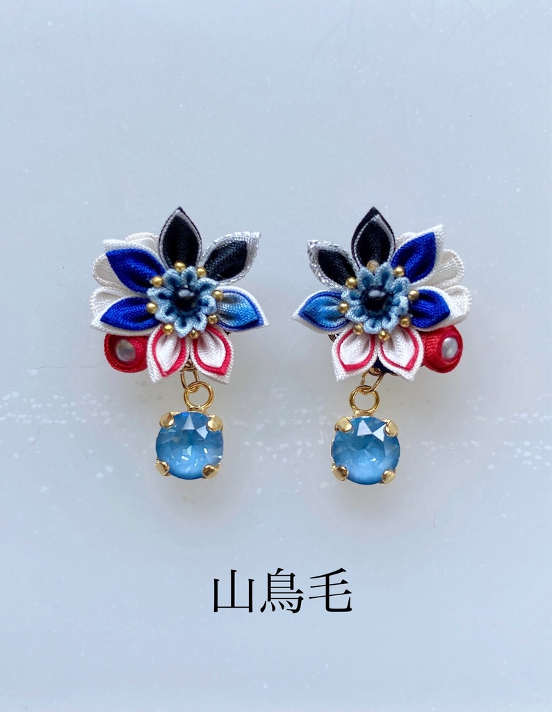 刀剣男士イメージ つまみ細工 小さなお花ピアス/イヤリング (改) 其の陸