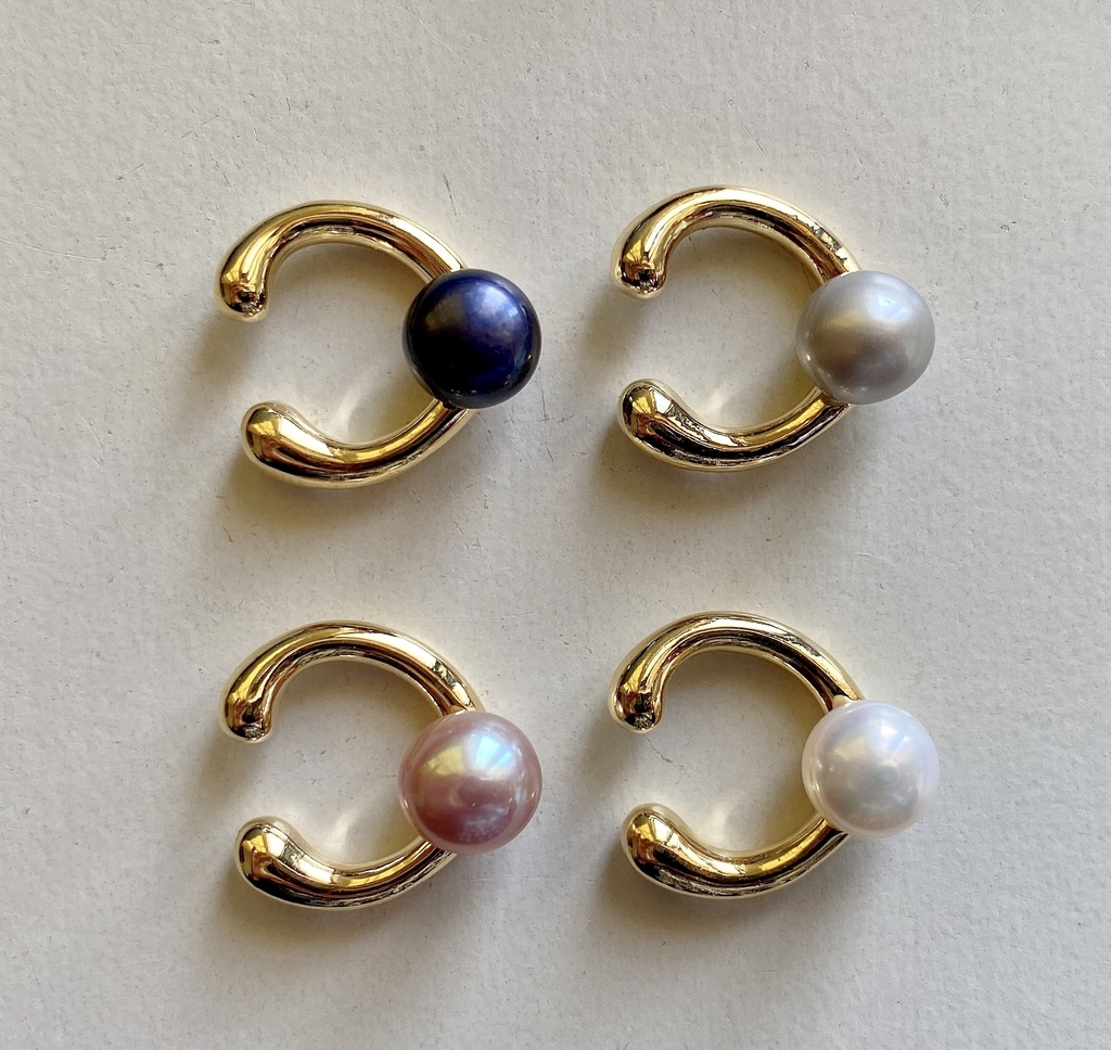 刀剣男士イメージ つまみ細工 小さなお花(薔薇)ピアス/イヤリング (イヤーカフ付き)