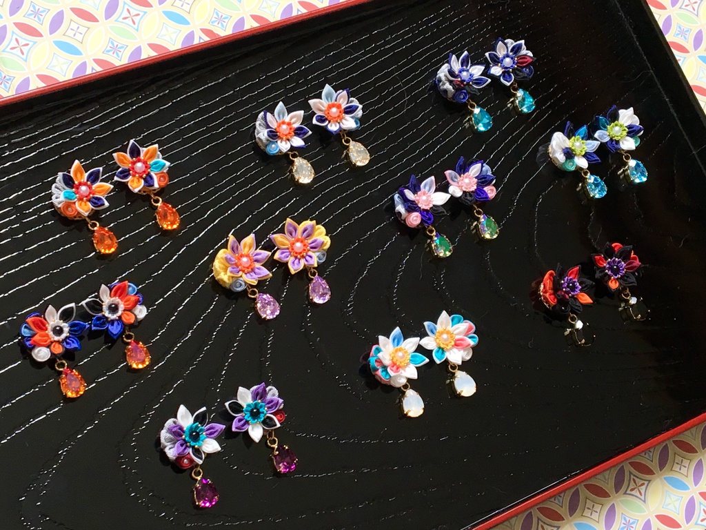 刀剣男士イメージ つまみ細工お花ピアス/ イヤリング 其の二