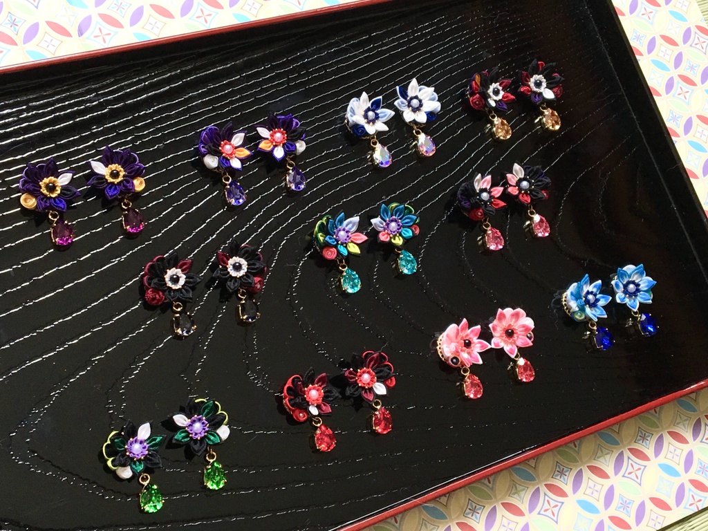 刀剣男士イメージ つまみ細工お花ピアス/イヤリング 其の三