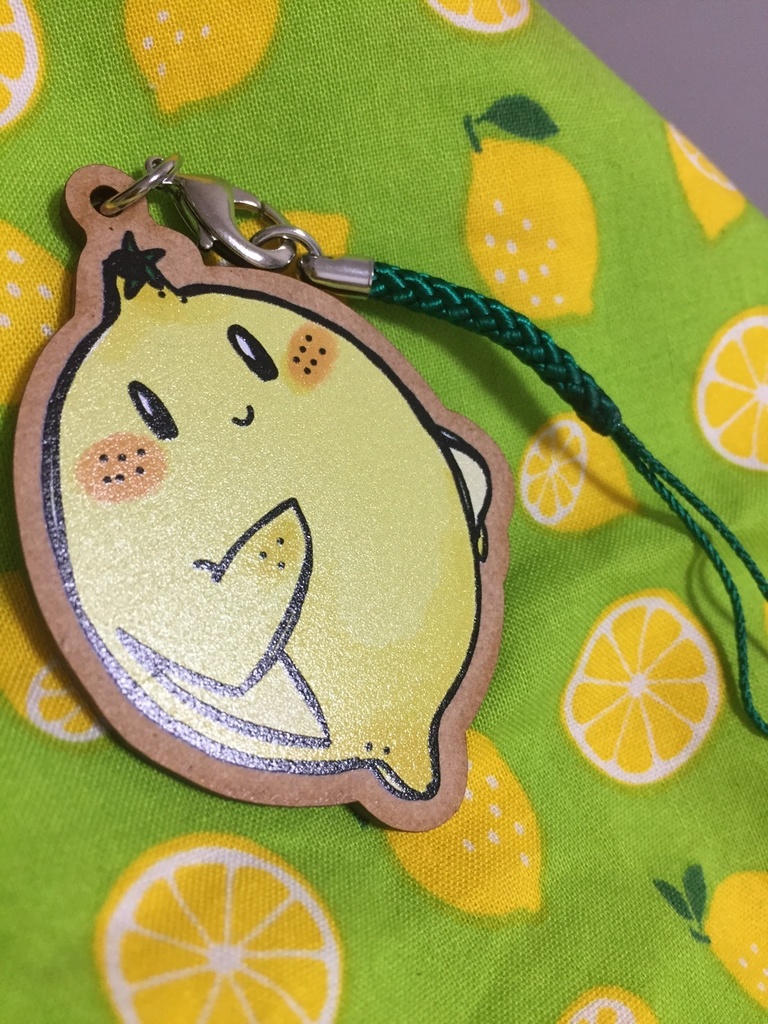 レモンちゃん 木製ストラップ Flesh Lemon Chan Wooden Strap 55mm Howatoma Booth