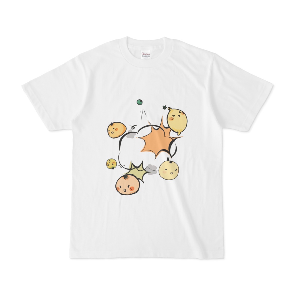 柑橘爆発Tシャツ（白） citrus explosion T-shirt (white)