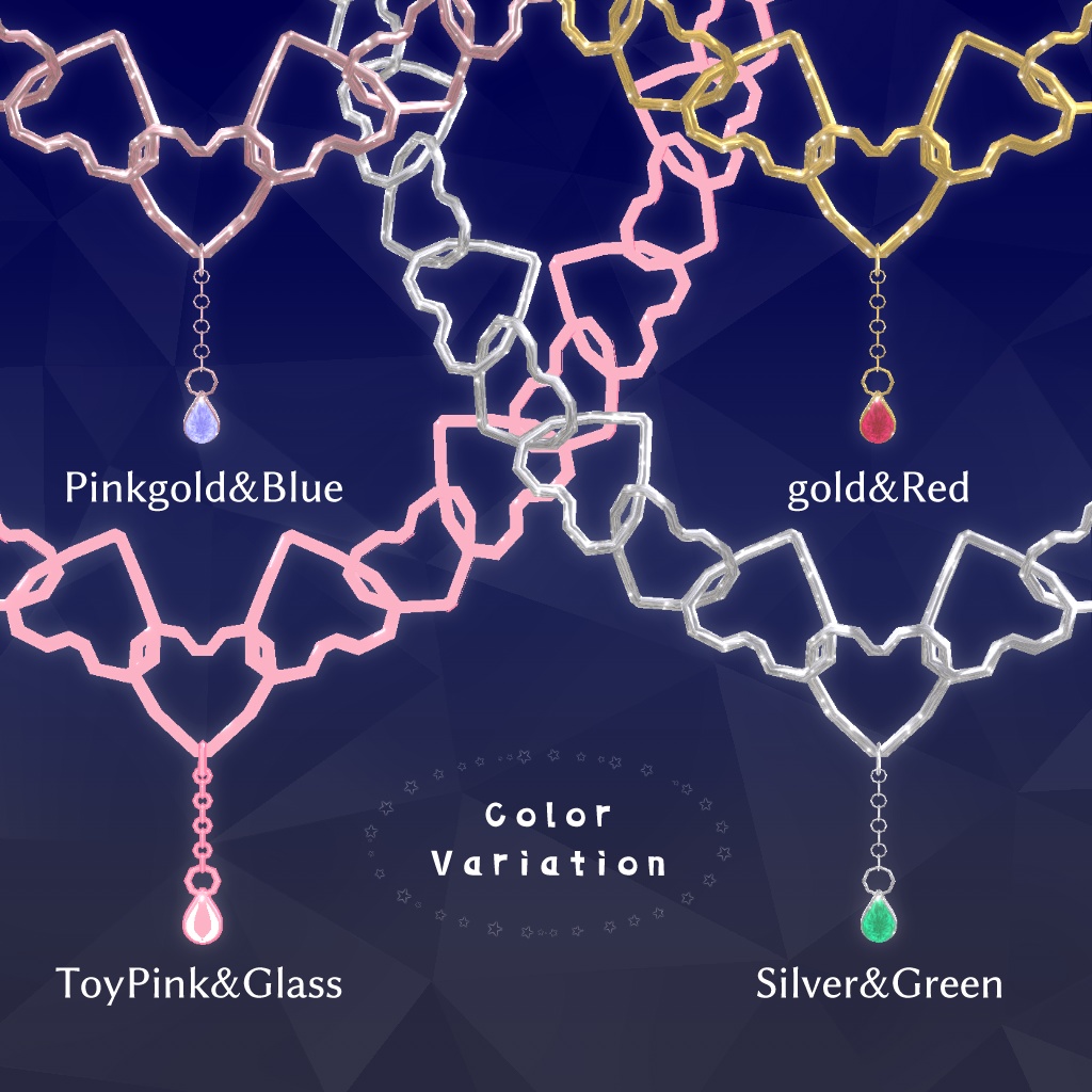 【3Dモデル】ハートチェーンネックレス