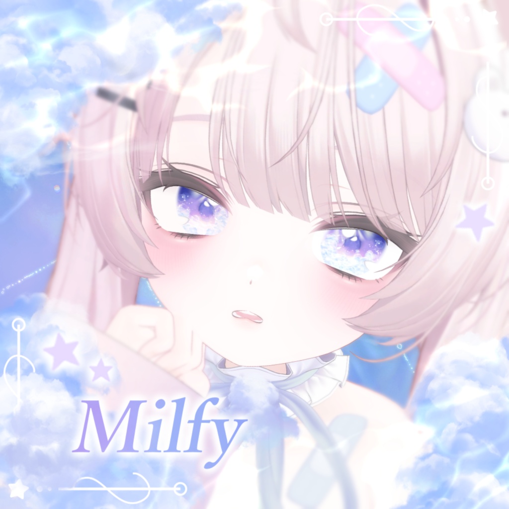 【7アバター】動く!空色わたあめEye(8Color)【アイテクスチャ】
