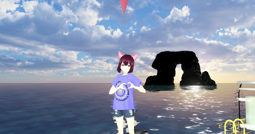 クリエイターズマンション１周年記念Tシャツ（パープル）色変更可データ