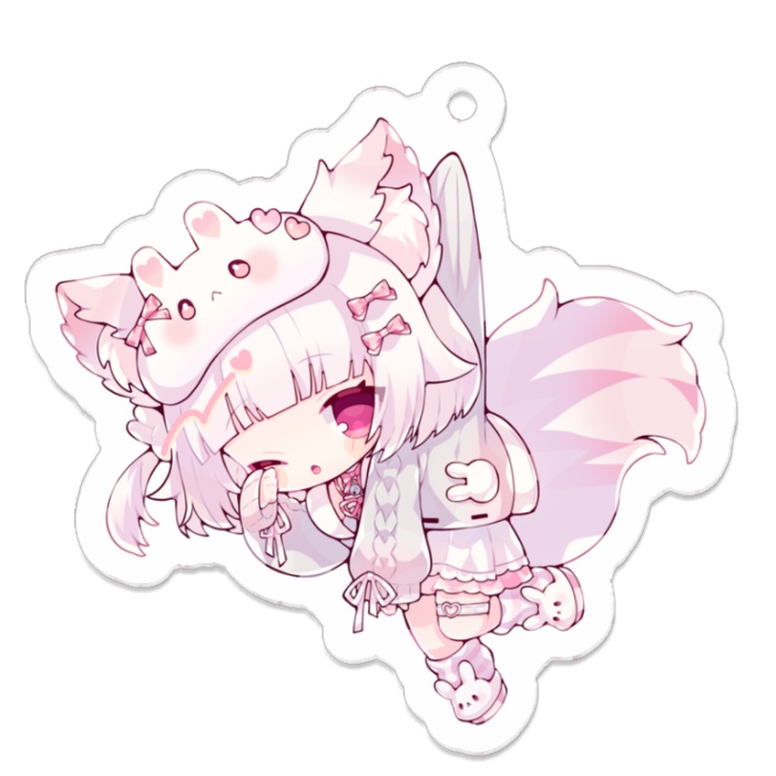 【狐白うる】つままれアクキー 50x50サイズ