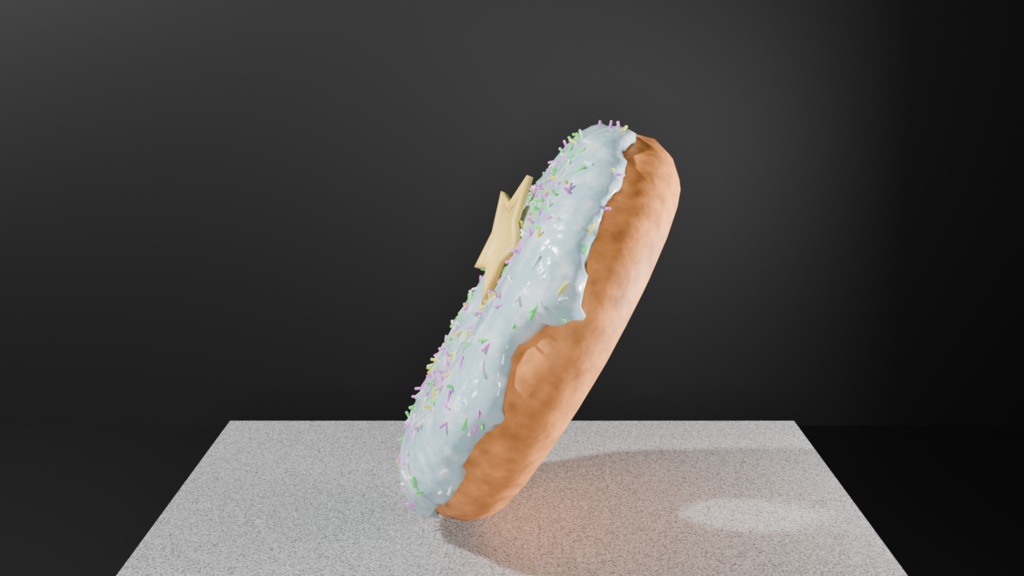 カラフルスプリンクルドーナツ3Dモデル|Blender / Unity 対応