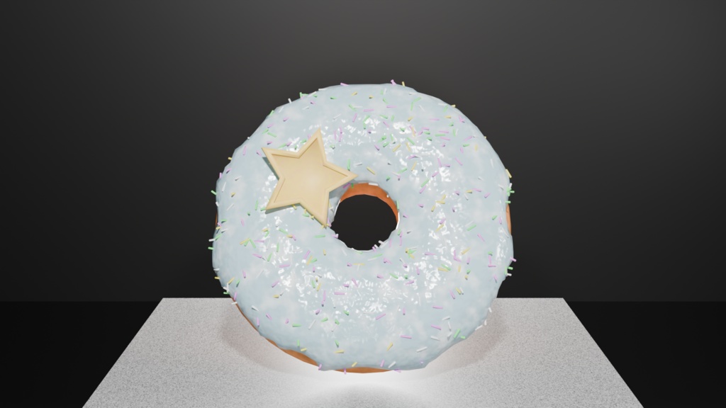 カラフルスプリンクルドーナツ3Dモデル｜Blender / Unity 対応