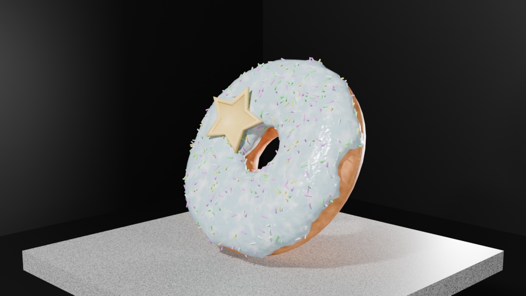 カラフルスプリンクルドーナツ3Dモデル|Blender / Unity 対応