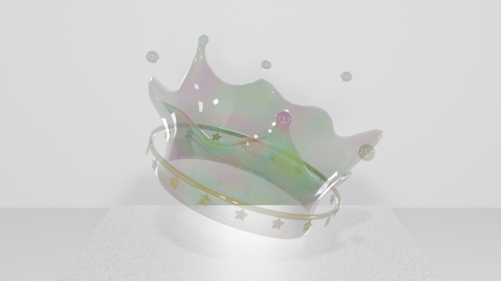Marble Milk Crown|マーブルミルククラウン(4色) 3Dモデル