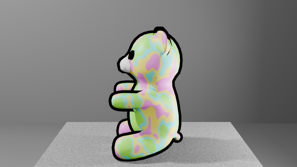 【無料】マーブルベア(クッション付き)|Blender / Unity 対応