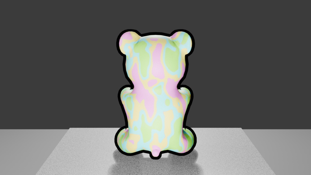 【無料】マーブルベア(クッション付き)|Blender / Unity 対応
