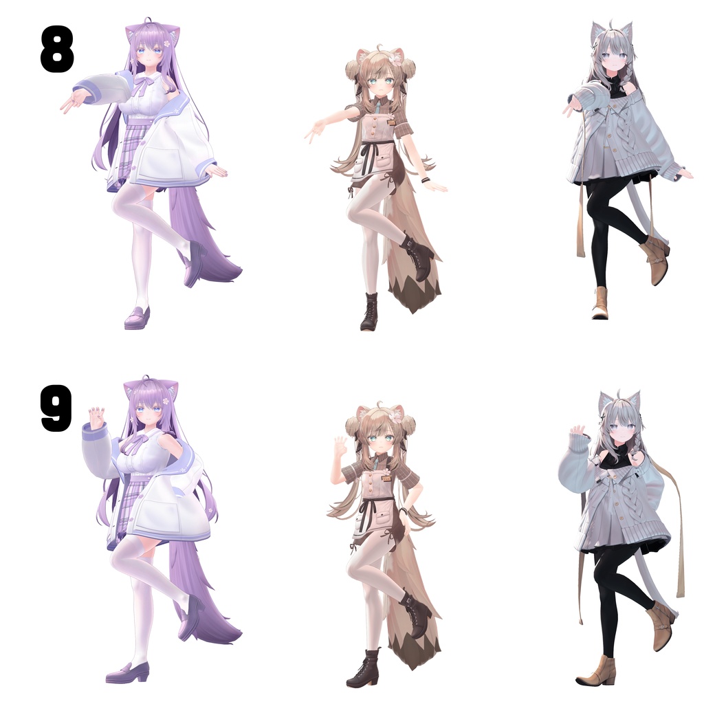 Hyeonpyo Pose Set (Moe, Manuka, Shinano)