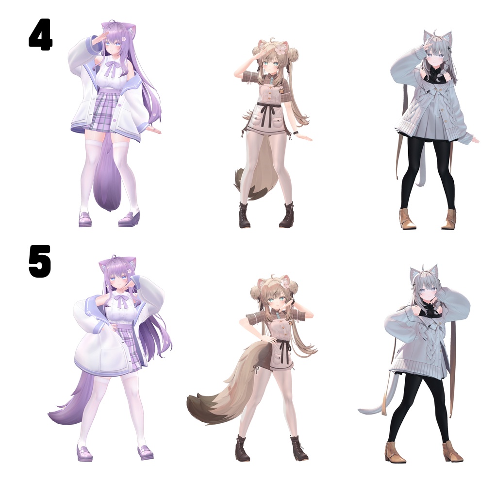 Hyeonpyo Pose Set (Moe, Manuka, Shinano)