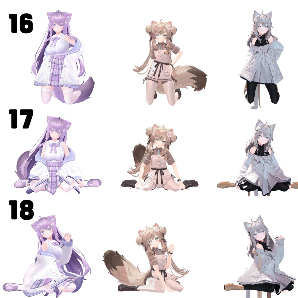 Hyeonpyo Pose Set (Moe, Manuka, Shinano)