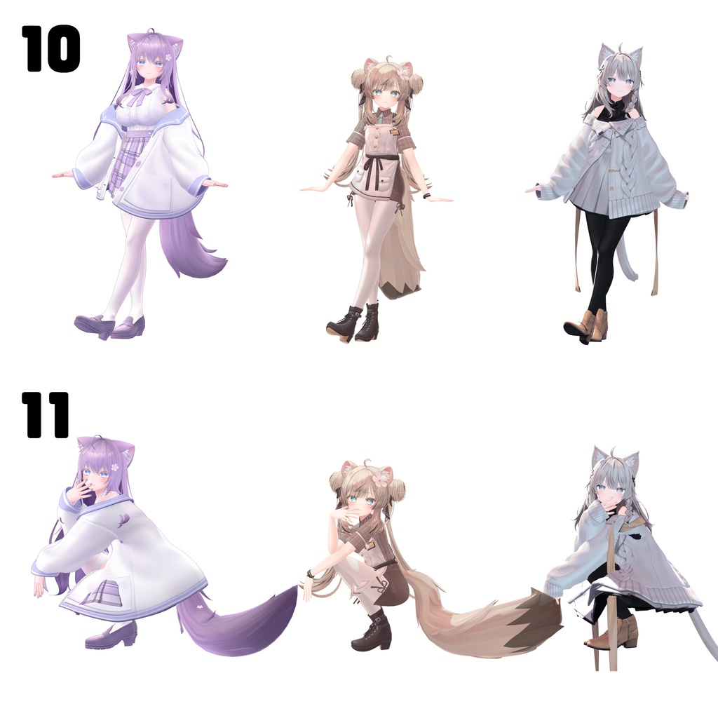 Hyeonpyo Pose Set (Moe, Manuka, Shinano)