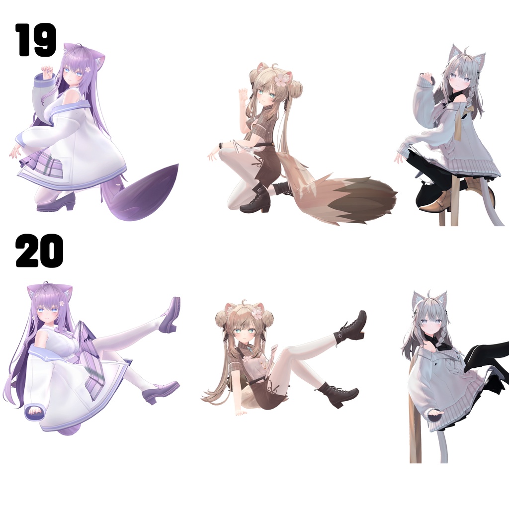 Hyeonpyo Pose Set (Moe, Manuka, Shinano)