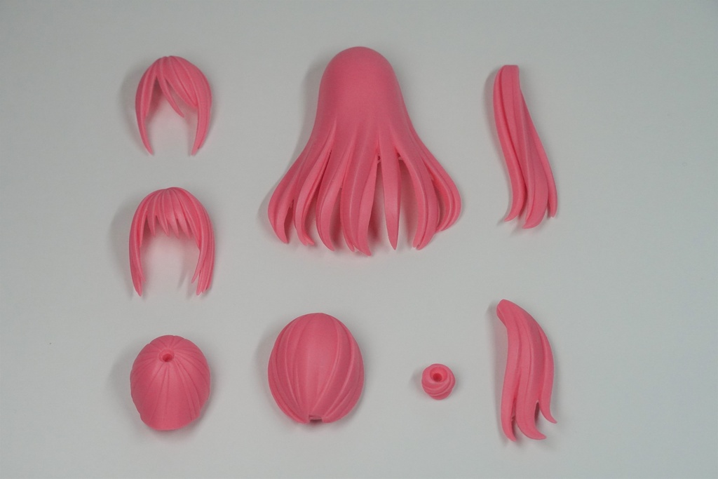 メガミデバイス バレットナイツ用髪パーツ(黄/ピンク)