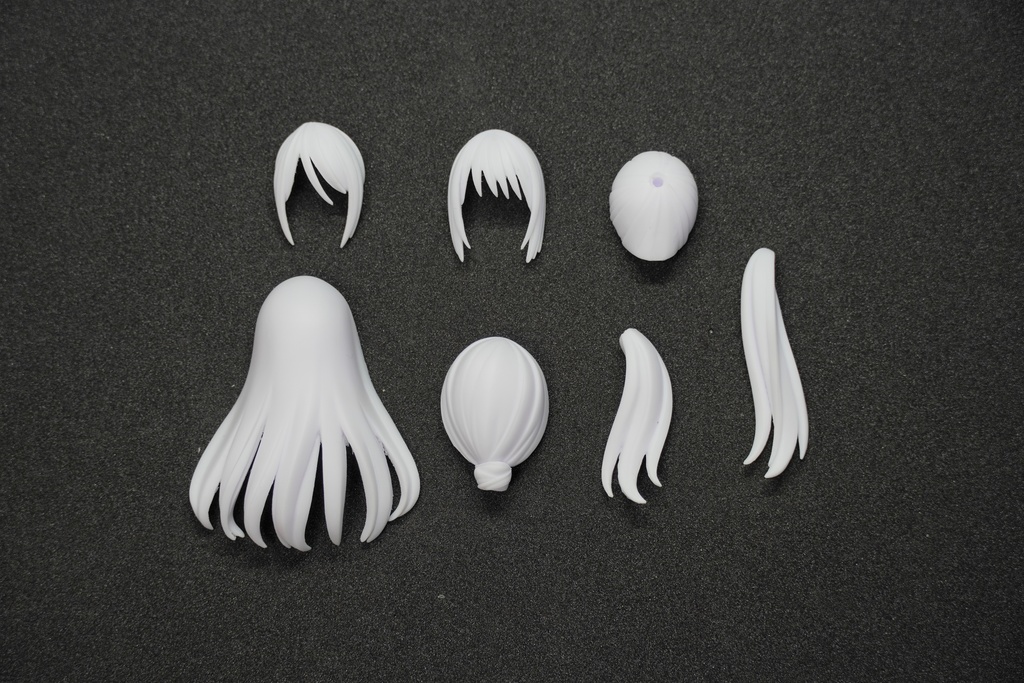 メガミデバイス バレットナイツ用髪パーツ(白/ピンク)