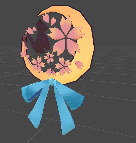 【3Dアクセサリー】猫と桜のキーアクセサリー