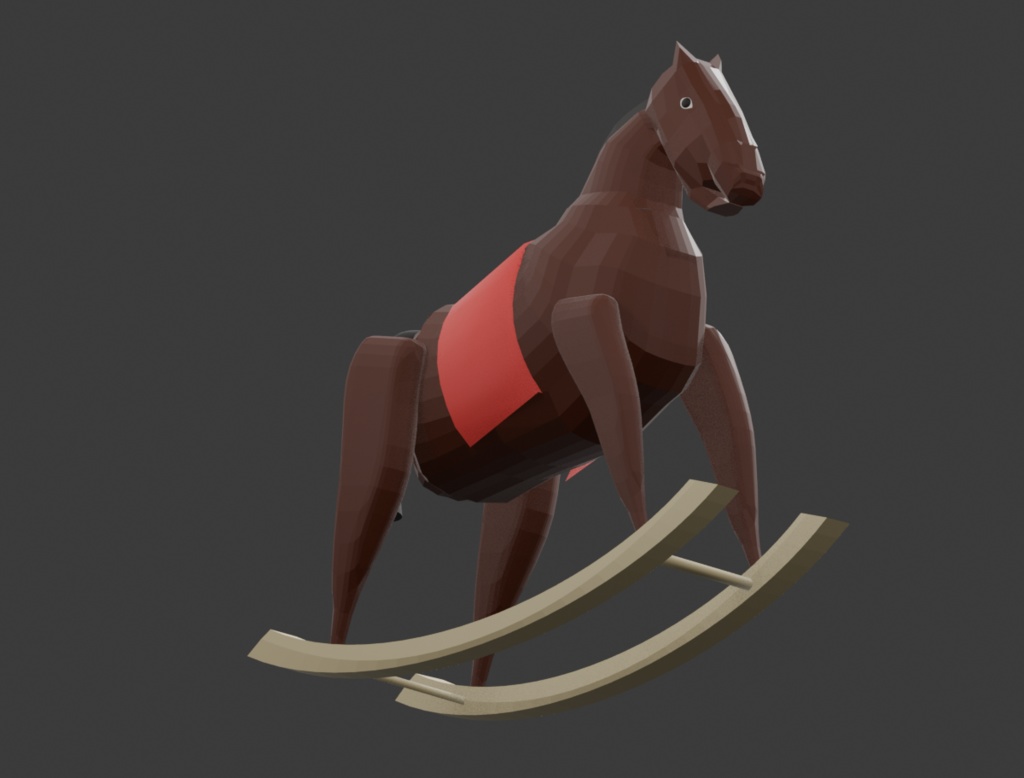 【VRChat想定】クラシックな木馬