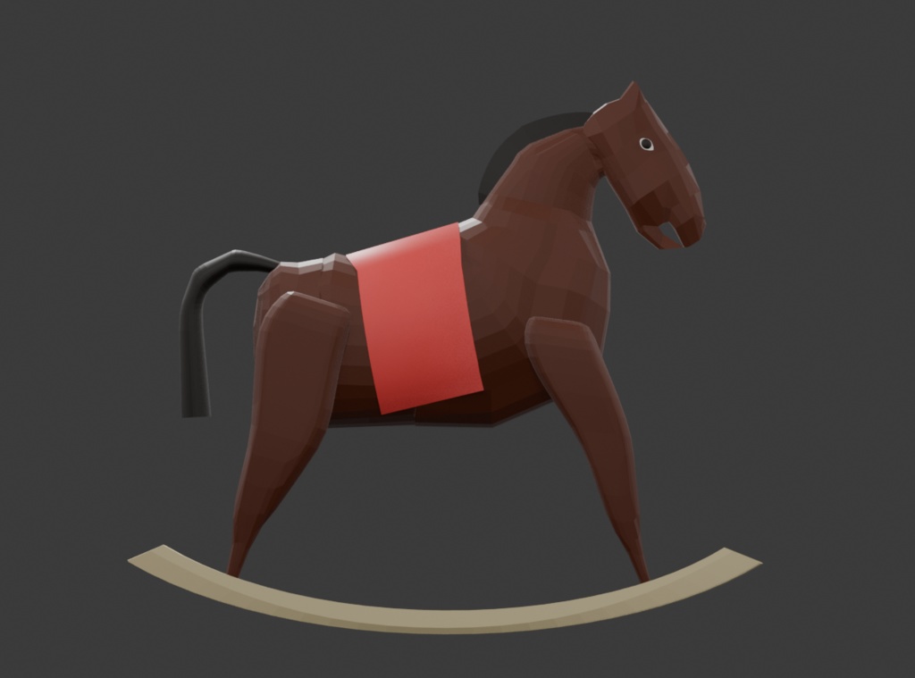 【VRChat想定】クラシックな木馬