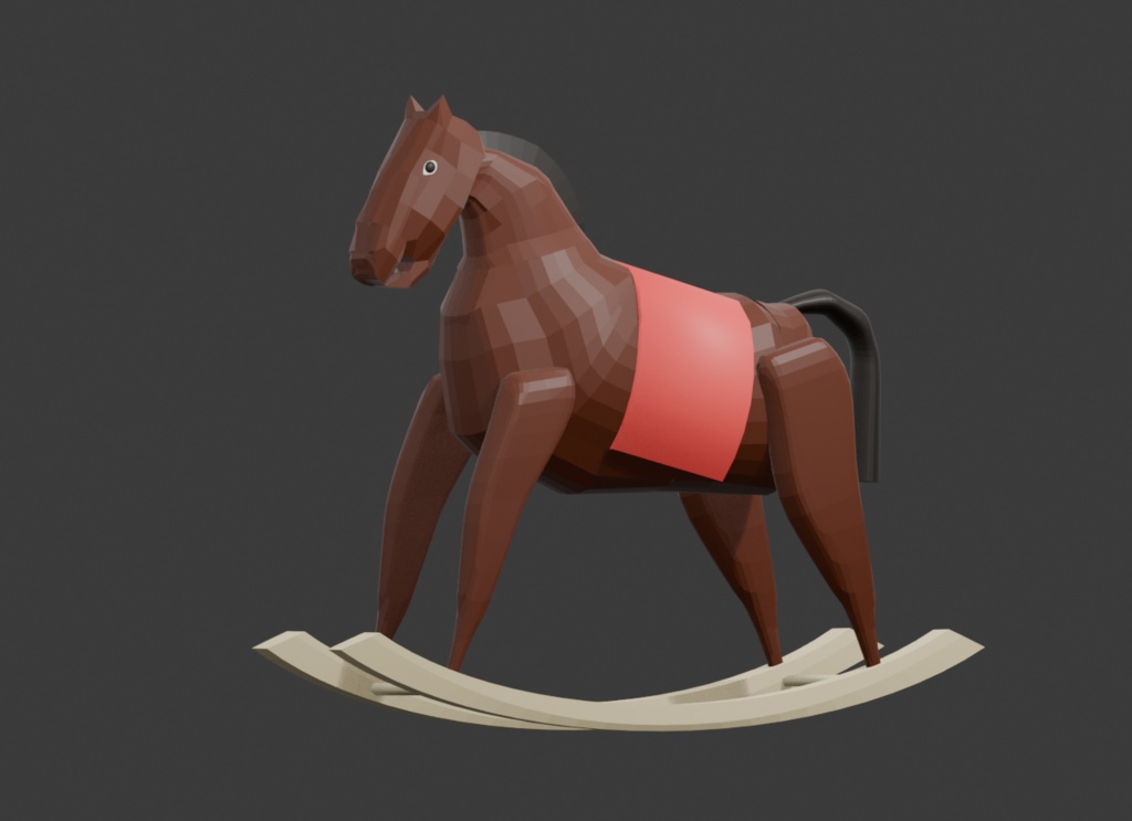 【VRChat想定】クラシックな木馬