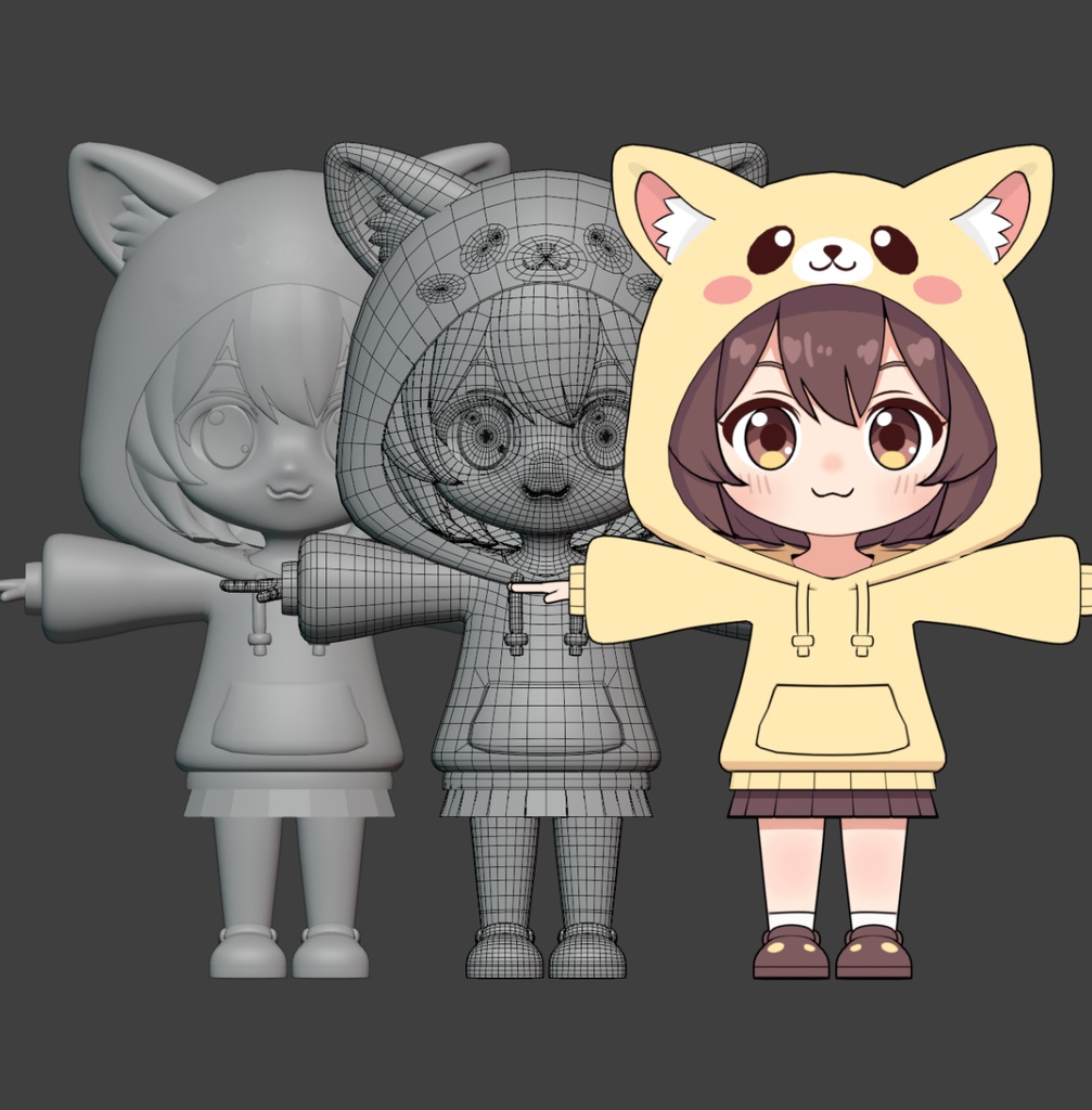 オリジナル3Dキャラクター(vrmモデル)