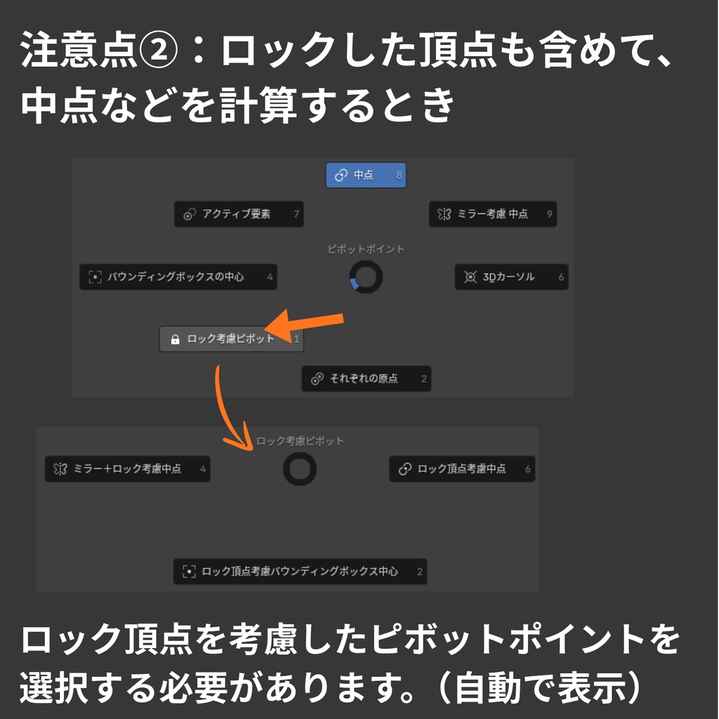【Blender Add-on】Vertex Lock - 選択した頂点を固定