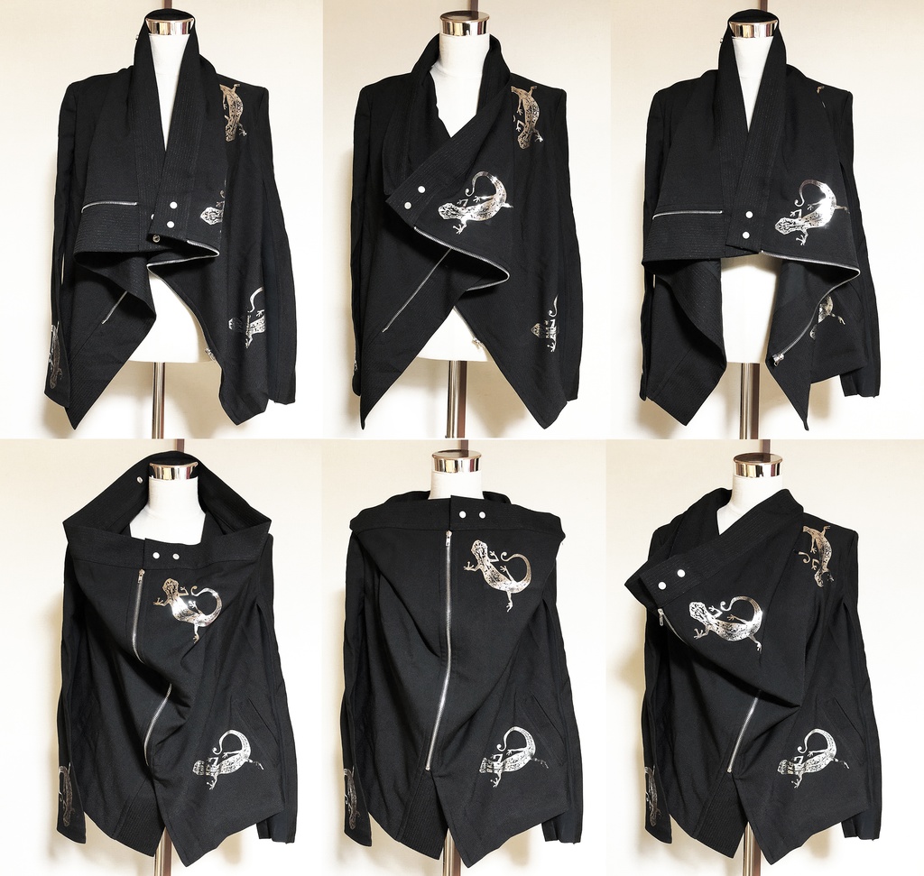 銀箔ヤモリのドレーブジャケット